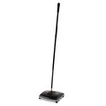 Rubbermaid Commercial Floor & Carpet Sweeper, Plastic Bristles, 44" Handle, Black/Gray FG421288BLA